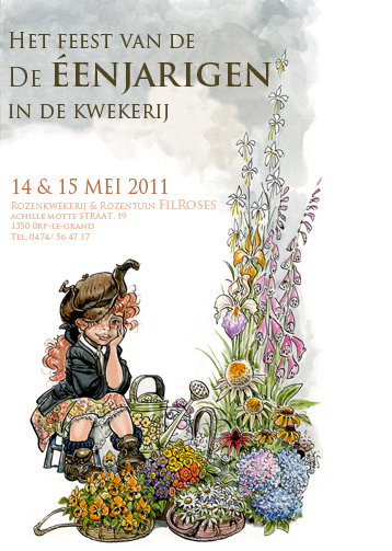 Het Feest van de éénjarige in de kwekerij Fil Roses